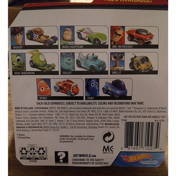 2018 Hot Wheels Disney Character Cars Series Dory BN - Picture 2 of 3